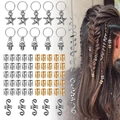 Silver starfish and Hamsa hand hair charms set for bohemian braids and dreadlocks styling - Gold and Silver (Style 10)