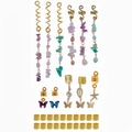 Bohemian braid hair charms set with natural stone pendants and golden rings - Gold (Style 17)