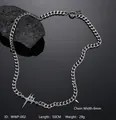 Industrial titanium steel necklace specifications with 6mm chain width and 50cm length - Irregular Star Industrial Chain (WWP-002)