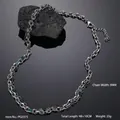 Detalle de cadena de acero de 8mm con cuenta verde sobre piedra volcánica negra - Estilo de Empalme Tejido de Cuentas Verdes (PG0375)