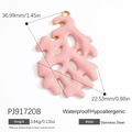 Pink enamel coral charm pendant in stainless steel with a golden loop for jewelry making - Pink Shiny Enamel Coral Pendant (PJ91720B)