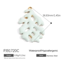 Pale green enamel plant leaf pendant in 18K gold plated stainless steel for DIY jewelry - Pale Green Plant Leaf Pendant (PJ91720C)