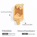 Gold stainless steel ice cream charm with crystal stud and waterproof design - Ice Cream Popsicle Style (PJ91693A)