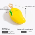 Ciondolo a forma di mango in smalto giallo con foglia verde per la creazione di gioielli - Ciondolo a Forma di Mango (PJ91654)