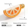 Pendentif tranche d'orange en émail et alliage doré pour bijoux DIY et bracelets - Style Tranche d'Orange (PJ91660)