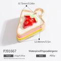 Ciondolo a forma di torta di fragole in lega anallergica con smalto colorato - Ciondolo in Lega a Forma di Torta alle Fragole (PJ91667)