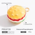 Ciondolo mini burger in lega per gioielli fai-da-te in smalto giallo e rosso - Ciondolo a Forma di Mini Hamburger (PJ91671B)