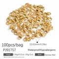 100pcs of 10mm 18K gold plated stainless steel lobster clasps for DIY jewelry making - 10.03mm Lobster Clasps (PJ91757)