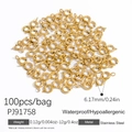 100pcs of 6mm golden stainless steel spring ring clasps for jewelry making DIY - 6.17mm Spring Ring Clasps (PJ91758)
