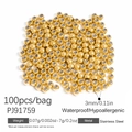 100pcs 3mm golden stainless steel waterproof spacer beads for DIY jewelry making - 3mm Spacer Beads (PJ91759)