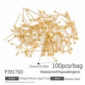 100pcs 15mm 18K gold plated stainless steel ball head pins for DIY jewelry making - 15mm Ball Head Pins (PJ91760)