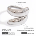 Chunky silver irregular spiral stainless steel ring with waterproof features - Spiral Swirl Style (JZ21492S)