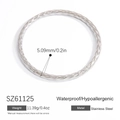 Elegant silver stainless steel twisted bangle bracelet with a waterproof finish - Twisted Style (SZ61125)