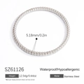 Polished silver stainless steel twist bangle with 5.18mm width and textured surface - Spiral Style (SZ61126)