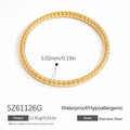 Waterproof 18K gold plated stainless steel twisted bangle with spiral texture - Spiral Texture Style (SZ61126G)