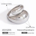 Irregular fluid silver stainless steel ring with polished mirror finish and liquid texture - Irregular Fluid Cross Style (JZ21520S)