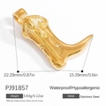 Wasserdichter Cowboy-Stiefel-Anhänger aus 18K vergoldetem Edelstahl für DIY-Schmuck - Western Cowboy Stiefel (PJ91857)