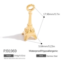 18K gold plated stainless steel Eiffel Tower charm for DIY jewelry making - Eiffel Tower Style (PJ91969)