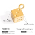 Waterproof 18K gold plated stainless steel dice pendant for DIY jewelry making - Classic Dice Style (PJ91970)