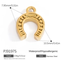 Polished 18K gold-plated stainless steel horseshoe charm with waterproof features - Horseshoe Shape Style (PJ91975)