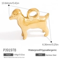 Golden goat shaped stainless steel pendant charm with a polished finish for DIY jewelry - Gold Goat Style (PJ91978)