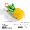 Mini ciondolo a forma di ananas in lega con smalto giallo per collane e bracciali DIY - Forma di Ananas (PJ91898)