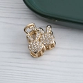 Elegante pinza per capelli a coniglio dorata con strass e perle dal design minimalista - Modello Strass (c5223)