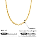 Hypoallergenic golden stainless steel chain necklace with 4.14mm width and 45cm length - Gold Minimalist Style Necklace (XL31267)