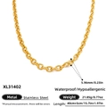 Gold stainless steel link chain necklace 5.96mm width with waterproof finish - Western Style Gold Thick Chain Necklace (XL31402)