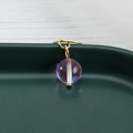 Detail of purple iridescent bead charm with gold ring for dreadlocks and DIY jewelry - Purple (F1425-4#)