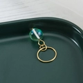 Golden spring ring pendant with a translucent blue-green bead for dreadlocks and hair styling - Teal (F1425-6#)