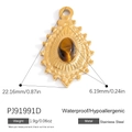Pendente a goccia in acciaio inossidabile placcato oro 18K con pietra occhio di tigre - Raggio di Sole Goccia Con Pietra Occhio di Tigre (PJ91991D)