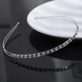 Diadema plateada de doble fila de diamantes de imitación para novias con cristales - Plateado (C9429)