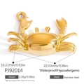 Gold stainless steel crab pendant charm, waterproof and hypoallergenic jewelry accessory - Crab Shape (PJ92014)