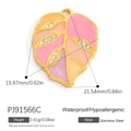 Colorful leaf shaped pendant in 18K gold plated stainless steel with enamel and rhinestones - Colorful Rhinestone Large Leaf Style (PJ91566C)