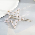 Fermaglio a stella rosa con perle e base in oro per un'acconciatura laterale elegante - Rosa