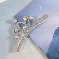 Elegant silver crown hair clip with rhinestones and AB crystals for women fashion - Colorful Rhinestone (B3528)
