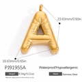 Pendaglio lettera A dorata stile palloncino in acciaio inossidabile lucido - Lettera A (PJ91955A)