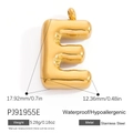 Golden balloon style letter E pendant in stainless steel with a polished finish - Letter E (PJ91955E)