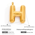 Golden 3D balloon letter H charm made of waterproof stainless steel for DIY jewelry - Letter H (PJ91955H)