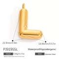 Golden balloon style letter L pendant in stainless steel with 3D high polish finish - Letter L (PJ91955L)