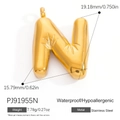 Gold stainless steel letter N pendant with star engraving for DIY jewelry making - Letter N (PJ91955N)