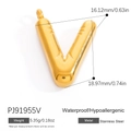 Balloon style letter V gold pendant made of waterproof stainless steel for DIY jewelry - Letter V (PJ91955V)