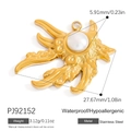 Ciondolo a forma di polpo in acciaio inossidabile 18K con perla, gioielli resistenti - Forma Organica Perla (PJ92152)