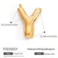 Golden balloon style letter Y pendant in stainless steel with waterproof features - Letter Y (PJ91955Y)