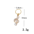 Goldener Musiknoten-Anhänger mit glitzernden Strasssteinen für Dreadlocks und Haarschmuck - Offener Ring Musiknoten-Stil (F070110-2# F1332)