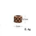 Perla cilindrica per dreadlock effetto legno con motivo a rombi 0,7cm altezza e 1cm larghezza - Marrone