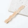 Franse gegolfde haarclip van beige marmeren acetaat met gouden metalen gesp - Beige Translucente Marmertextuur (M6416-1#)