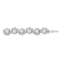 Pince à cheveux argentée avec bouquets de fleurs en zircon et finition élégante en strass - Pack Individuel / Argent Ondulé