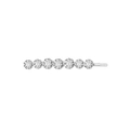 Barrette argentée ornée de sept strass ronds étincelants alignés horizontalement - Pack Individuel